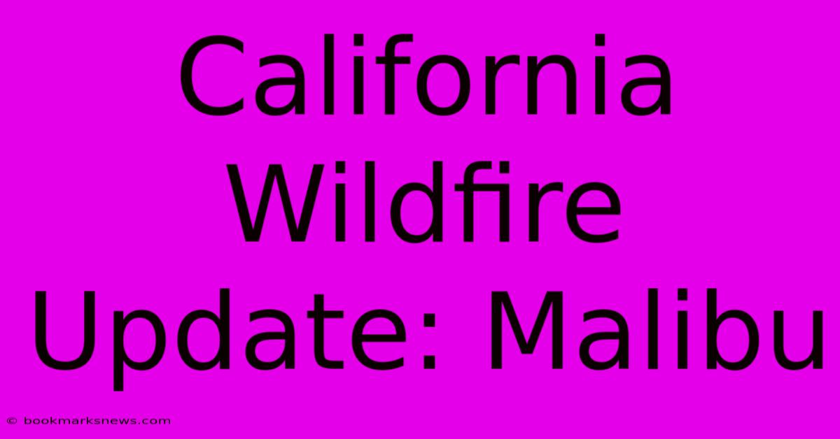 California Wildfire Update: Malibu