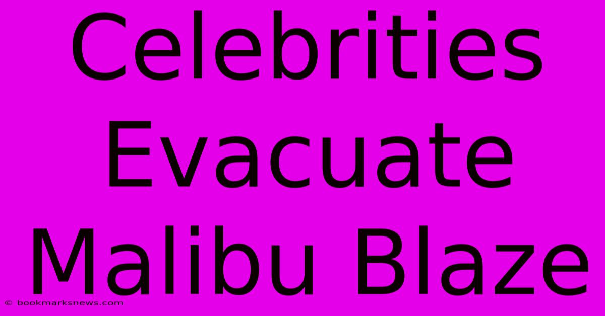 Celebrities Evacuate Malibu Blaze