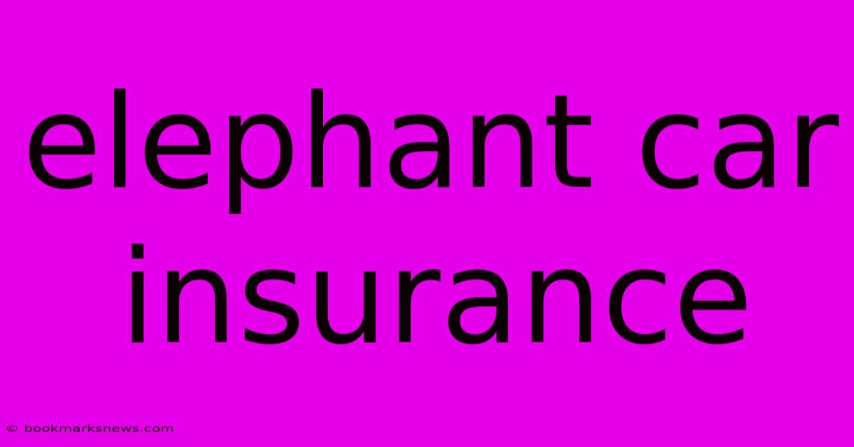 Elephant Car Insurance