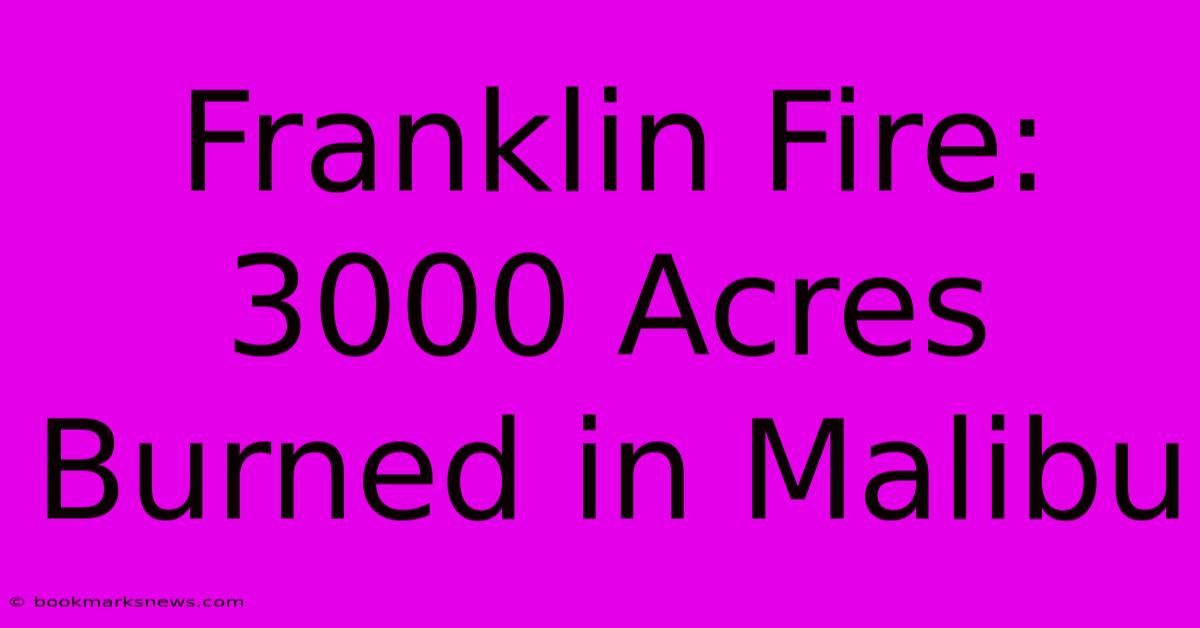 Franklin Fire: 3000 Acres Burned In Malibu