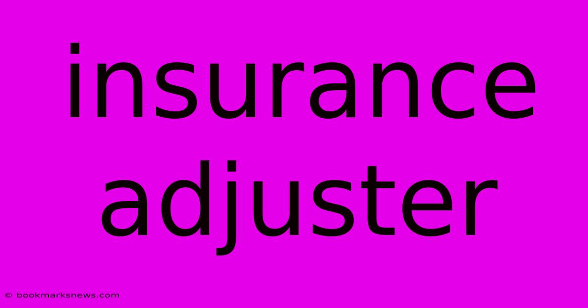 Insurance Adjuster