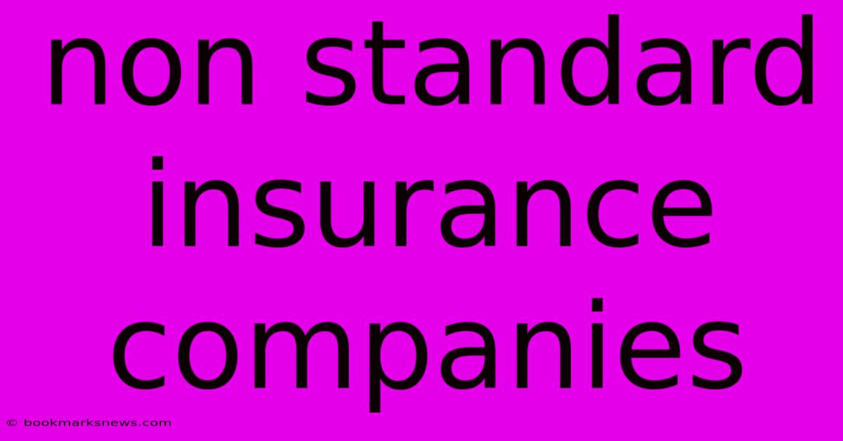 Non Standard Insurance Companies